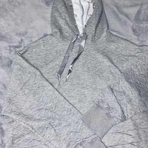 Simply Southern Gray Quilted Jacket with Pearl Accents cropped